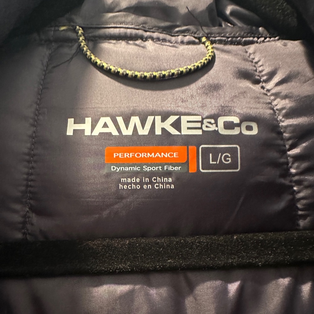 Hawke & Co Men Quilted Hooded Puffer Jacket Navy Blue Lightweight Snow Winter - Picture 8 of 11